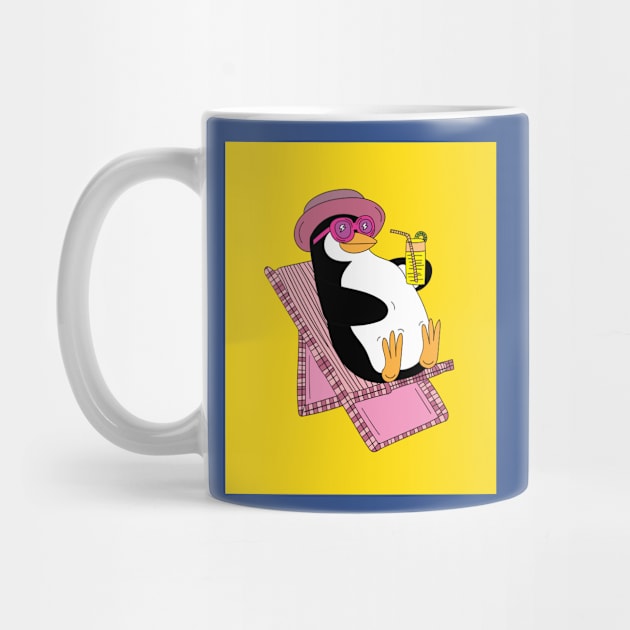 Penguin Summer Sunset Vacation by flofin